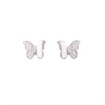 Lotte & Gitte sterling sølv sommerfugl ørestikker med >10 zirkonia